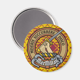 Clan MacMillan Wappen über Dress Tartan Magnet