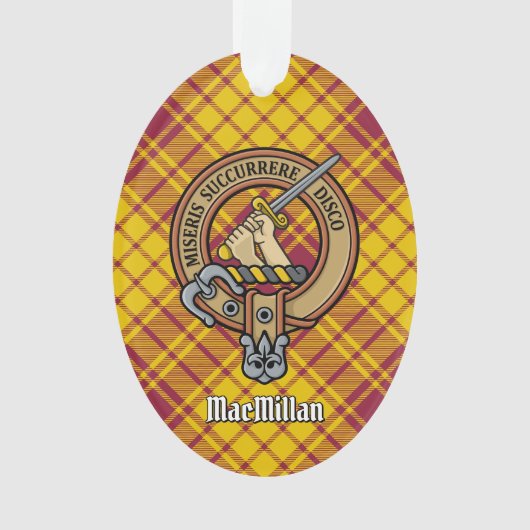 Clan MacMillan Wappen über Dress Tartan Ornament (Vorderseite)
