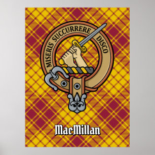 Clan MacMillan Wappen über Dress Tartan Poster