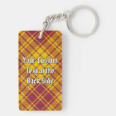 Clan MacMillan Wappen über Dress Tartan Schlüsselanhänger (Rückseite)