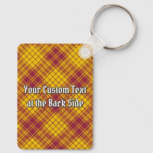 Clan MacMillan Wappen über Dress Tartan Schlüsselanhänger (Rückseite)