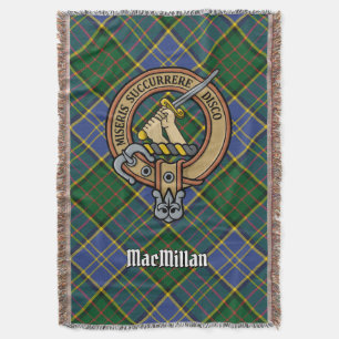 Clan MacMillan Wappen über Jagdtartan Decke