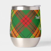 Clan MacMillan Wappen über Tartan (Links)