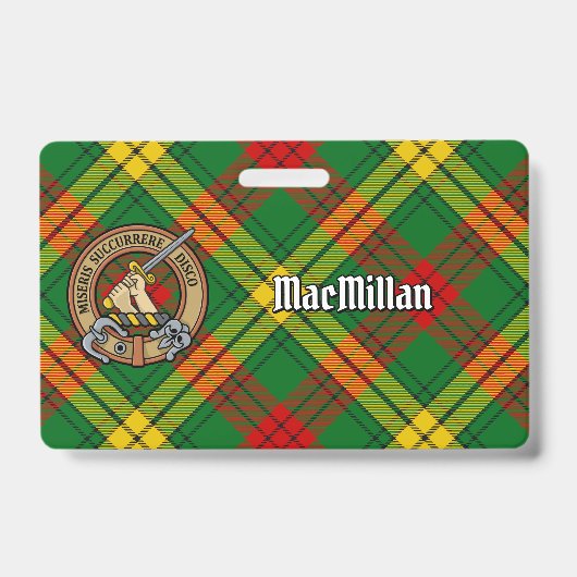 Clan MacMillan Wappen über Tartan Ausweis (Vorderseite)