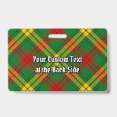 Clan MacMillan Wappen über Tartan Ausweis (Rückseite)