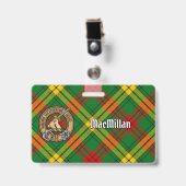Clan MacMillan Wappen über Tartan Ausweis (Vorderseite mit Clip)
