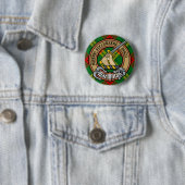 Clan MacMillan Wappen über Tartan Button (Beispiel)