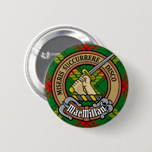 Clan MacMillan Wappen über Tartan Button