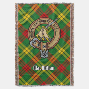 Clan MacMillan-Wappen über Tartan Decke