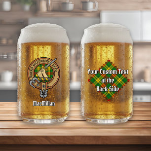 Clan MacMillan Wappen über Tartan Dosenglas