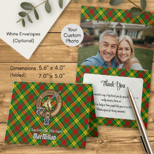 Clan MacMillan-Wappen über Tartan Einladung