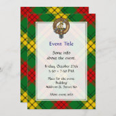Clan MacMillan Wappen über Tartan Einladung (Vorne/Hinten)