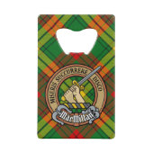 Clan MacMillan Wappen über Tartan Geldbeutel Flaschenöffner (Vorderseite)