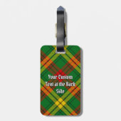 Clan MacMillan Wappen über Tartan Gepäckanhänger (Rückseite vertikal)
