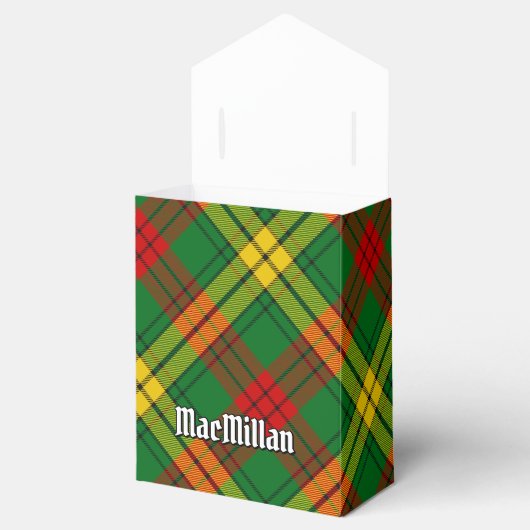 Clan MacMillan Wappen über Tartan Geschenkschachtel (Geöffnet)