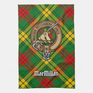 Clan MacMillan Wappen über Tartan Geschirrtuch