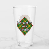 Clan MacMillan Wappen über Tartan Glas (Rückseite)