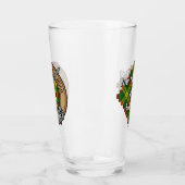 Clan MacMillan Wappen über Tartan Glas (Links)