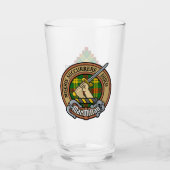 Clan MacMillan Wappen über Tartan Glas (Vorderseite)