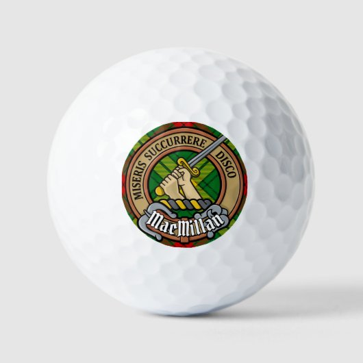 Clan MacMillan Wappen über Tartan Golfball (Vorderseite)
