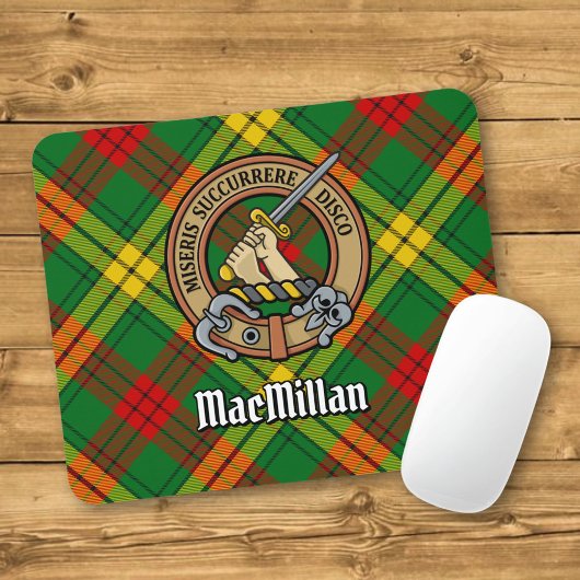 Clan MacMillan Wappen über Tartan Mousepad