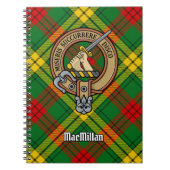 Clan MacMillan Wappen über Tartan Notizblock (Vorderseite)