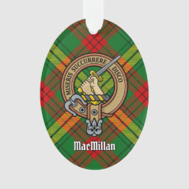 Clan MacMillan Wappen über Tartan Ornament