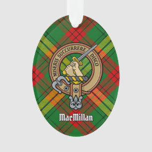 Clan MacMillan Wappen über Tartan Ornament