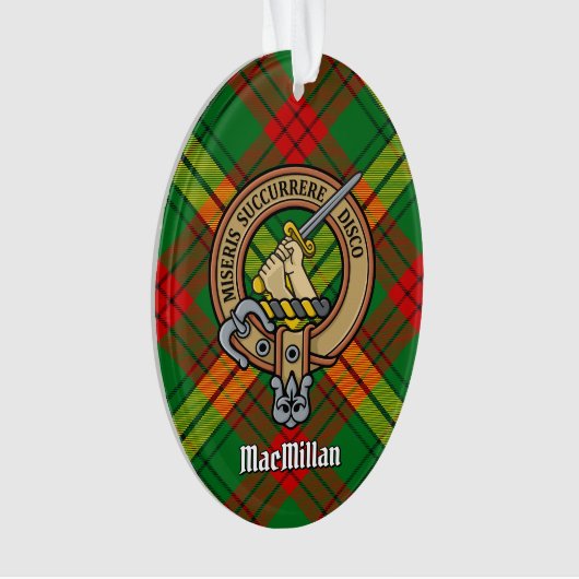 Clan MacMillan Wappen über Tartan Ornament (Vorderseite)