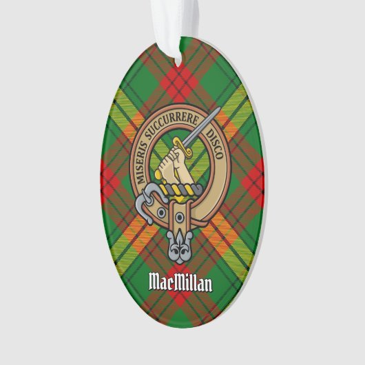 Clan MacMillan Wappen über Tartan Ornament (Vorderseite)