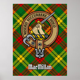 Clan MacMillan Wappen über Tartan Poster