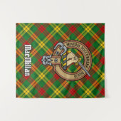 Clan MacMillan Wappen über Tartan Wandteppich (Vorderseite (Horizontal))