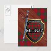 Clan MacNab Tartan Sword & Shield Postkarte (Vorne/Hinten)