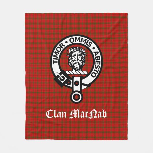 Clan MacNab Wappen Abzeichen und Tartan Fleecedecke (Vorderseite)