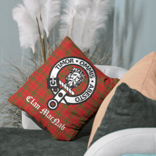 Clan MacNab Wappen Abzeichen und Tartan Kissen