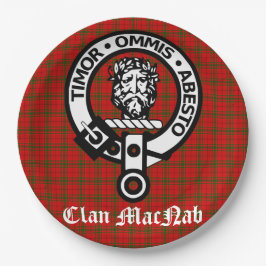 Clan MacNab Wappen Abzeichen und Tartan Pappteller