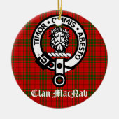 Clan MacNab Wappen Abzeichen und Tartan Personalis Keramik Ornament (Vorne)