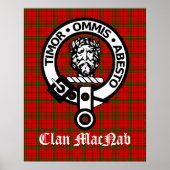 Clan MacNab Wappen Abzeichen und Tartan Poster (Vorne)