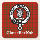 Clan MacNab Wappen Abzeichen und Tartan Rechteckiger Pappuntersetzer (Vorderseite)