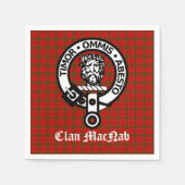 Clan MacNab Wappen Abzeichen und Tartan Serviette (Vorderseite)