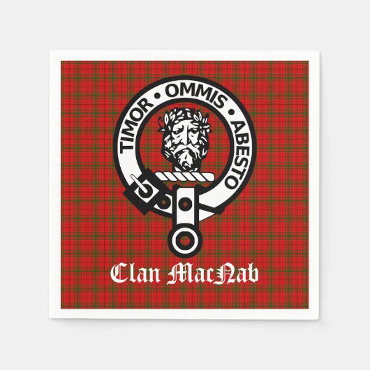 Clan MacNab Wappen Abzeichen und Tartan Serviette (Vorderseite)