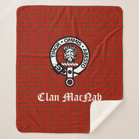 Clan MacNab Wappen Abzeichen und Tartan Sherpadecke (Vorderseite)