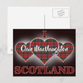 Clan MacNaughton I Liebe Schottland Tartan Herz Postkarte (Vorne/Hinten)