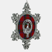 Clan MacNeacail (MacNicol/Nicolson) Wappen & Tarta Schneeflocken Zinn-Ornament (Links)