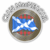 Clan MacNeacail Tartan Knot & Flag Aufkleber (Vorderseite)