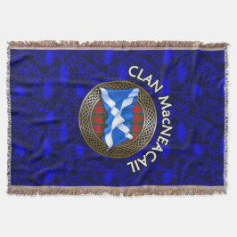 Clan MacNeacail Tartan Knot & Flag Decke
