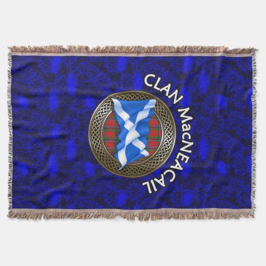 Clan MacNeacail Tartan Knot & Flag Decke (Vorderseite)
