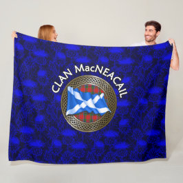 Clan MacNeacail Tartan Knot & Flag Fleecedecke