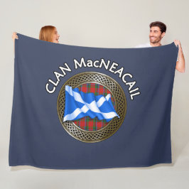 Clan MacNeacail Tartan Knot & Flag Fleecedecke