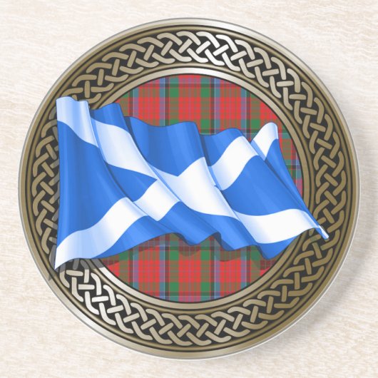 Clan MacNeacail Tartan Knot & Flag Getränkeuntersetzer (Vorne)